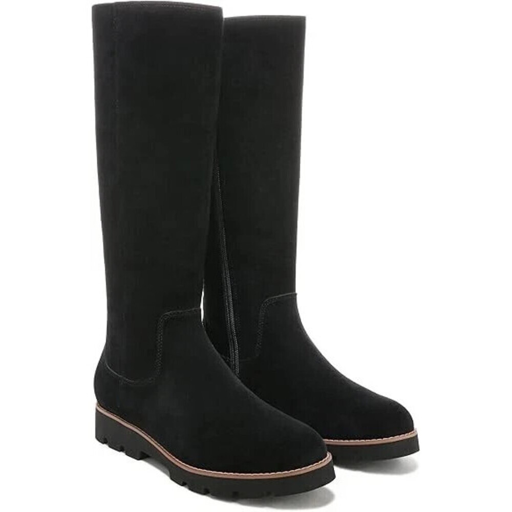 Vionic Gwen Boots Women's US 8 Black Suede Zipper Knee High Waterproof RHS6104
